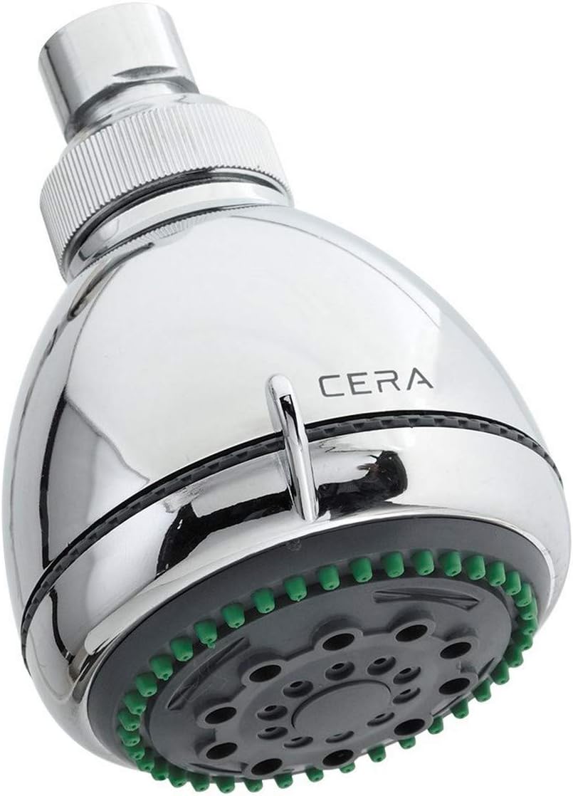 CERA Over Head Shower 80mm (3'') dia with 3 flow | Stainless Steel | Silver and Round in shape | Bathroom Essential | Hassle Free Installation | F7020301
