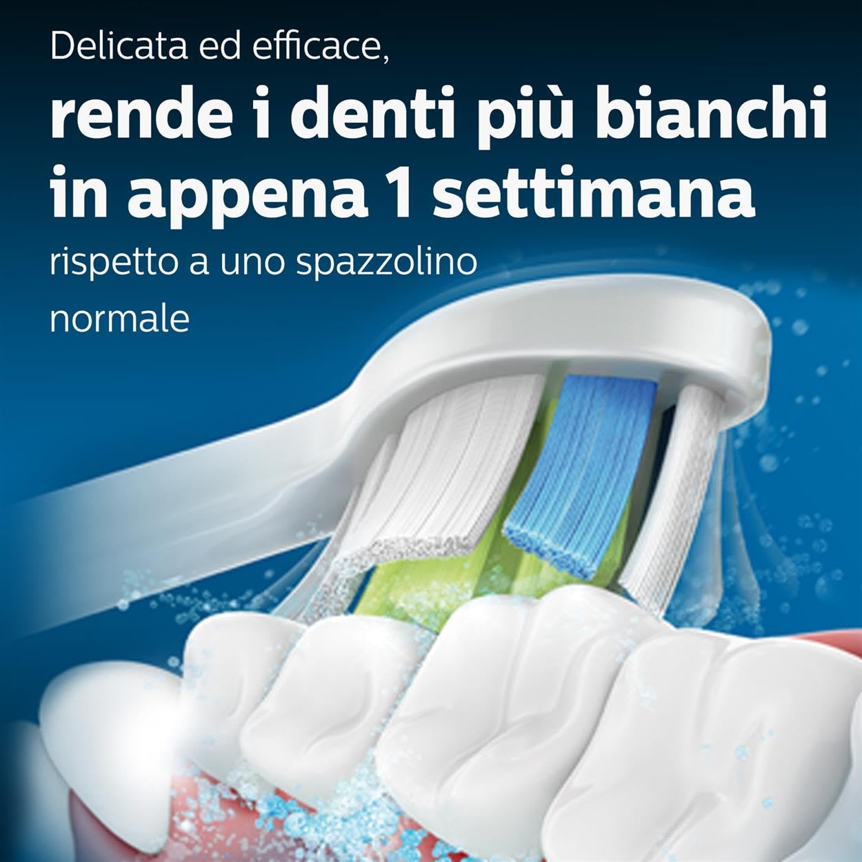 Philips Sonicare HX6064/10, Pack da 4 Testine di Ricambio W2 Optimal White Standard per Spazzolino Elettrico Sonico, con RFID, Per Denti Bianchi, Bianco