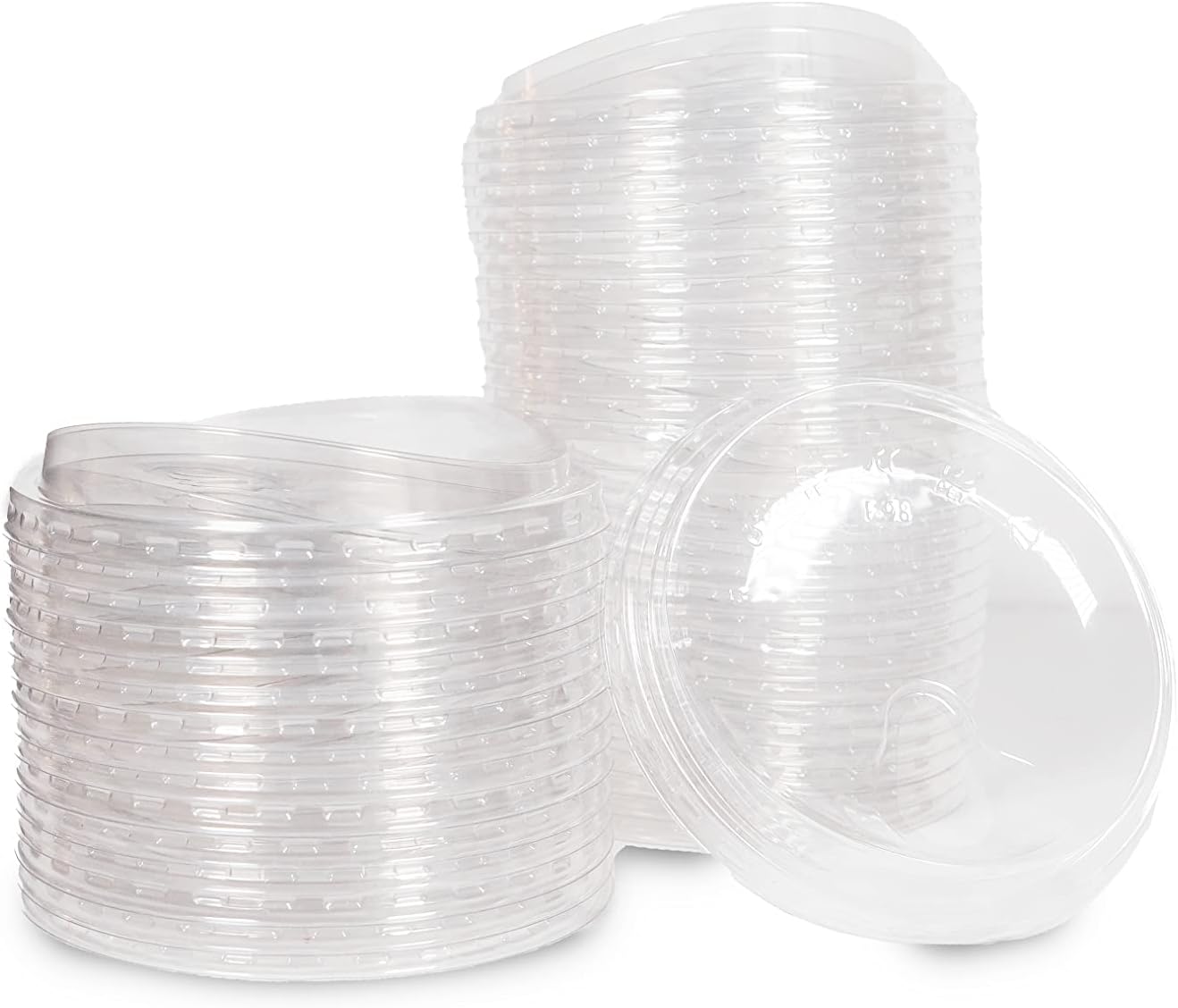Strawless Plastic Lids, 98mm Diameter, Fits 12-24 Oz Cups, Crystal Clear PET Plastic Sip Lids, 1000/Carton