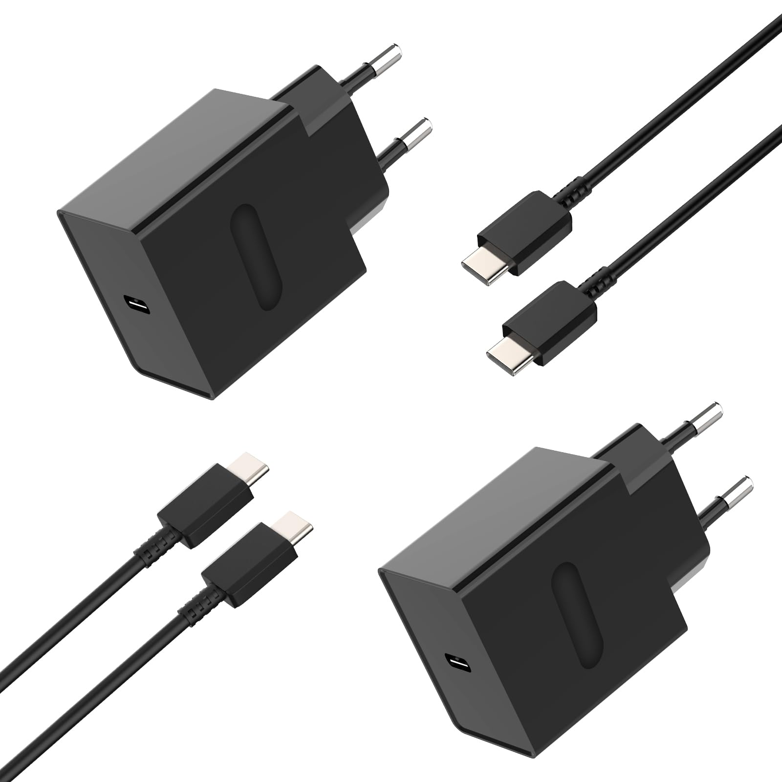 FFZZKJ 25W USB C Ladegerät Schnellladegerät USB C für Samsung Galaxy S25 Ultra/S25/S24 Ultra/S24/S24+/S23, Netzteil mit Schnellladekabel 2M, 2-Pack