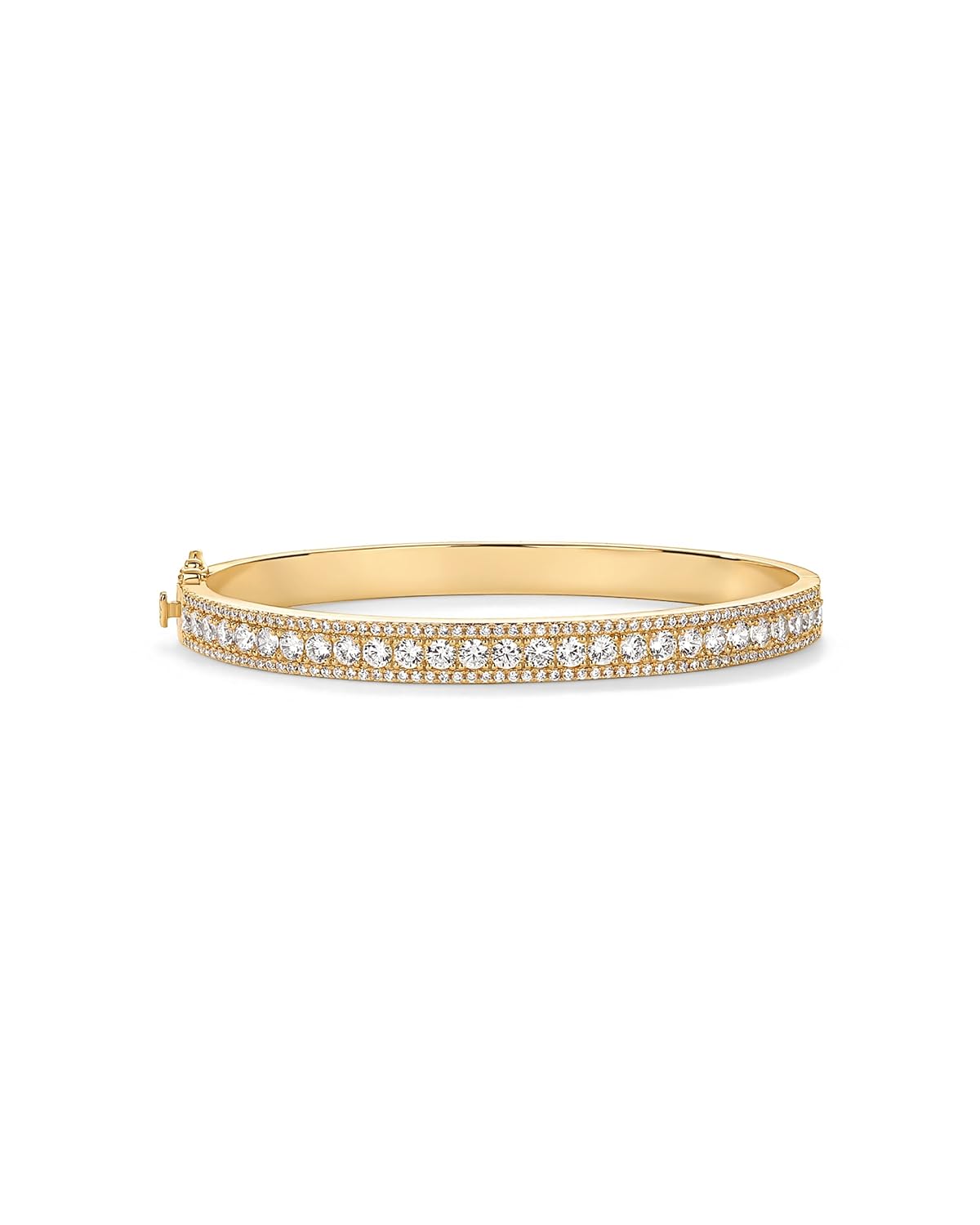 PAVOI 14K Gold Plated Cubic Zirconia Bangle Tennis Bracelets for Women Classic Love Cuff Bangle Bracelets