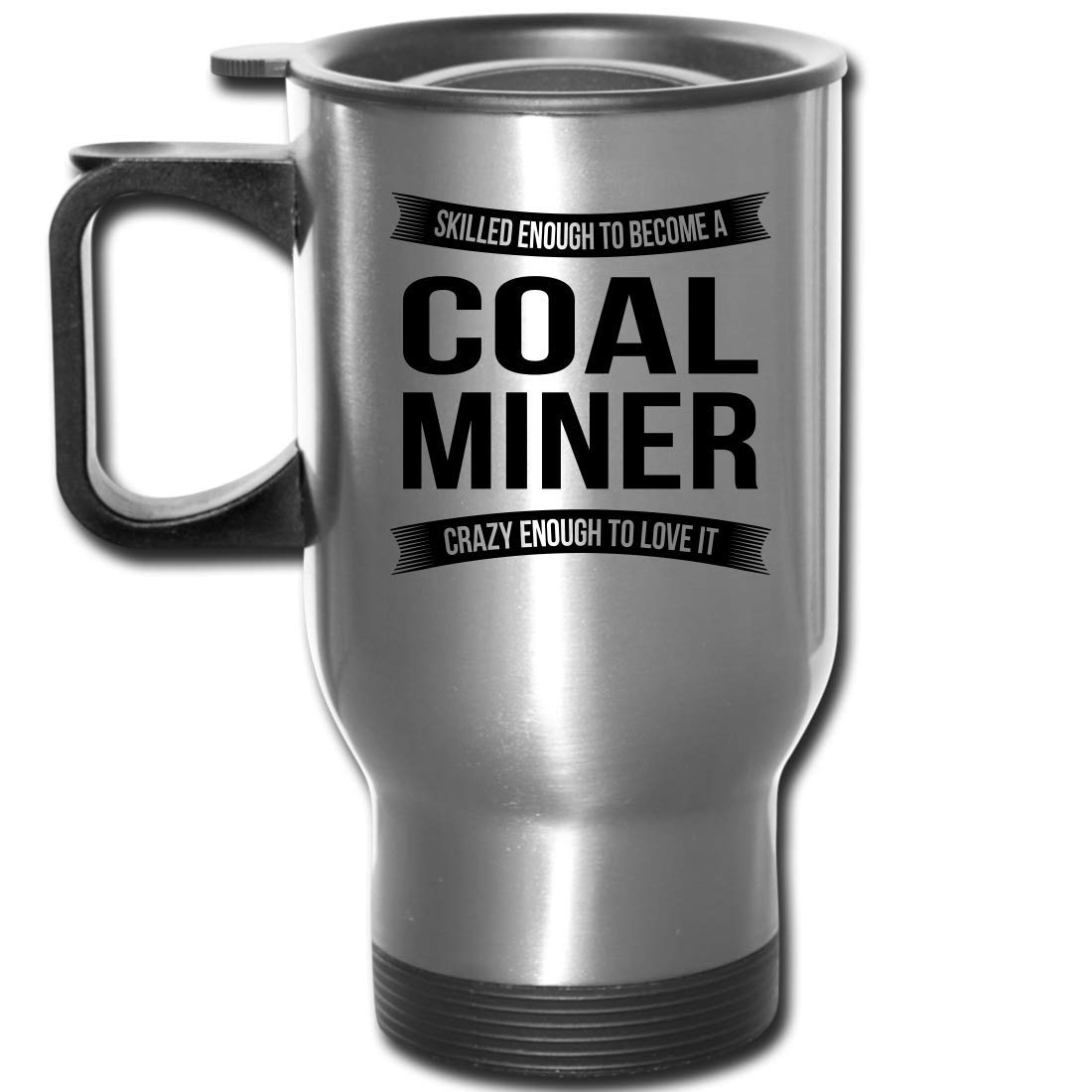 Coal Miner Travel Mug Gifts - Funny Appreciation Thank You For Men Women New Job 14 oz Mug Silver