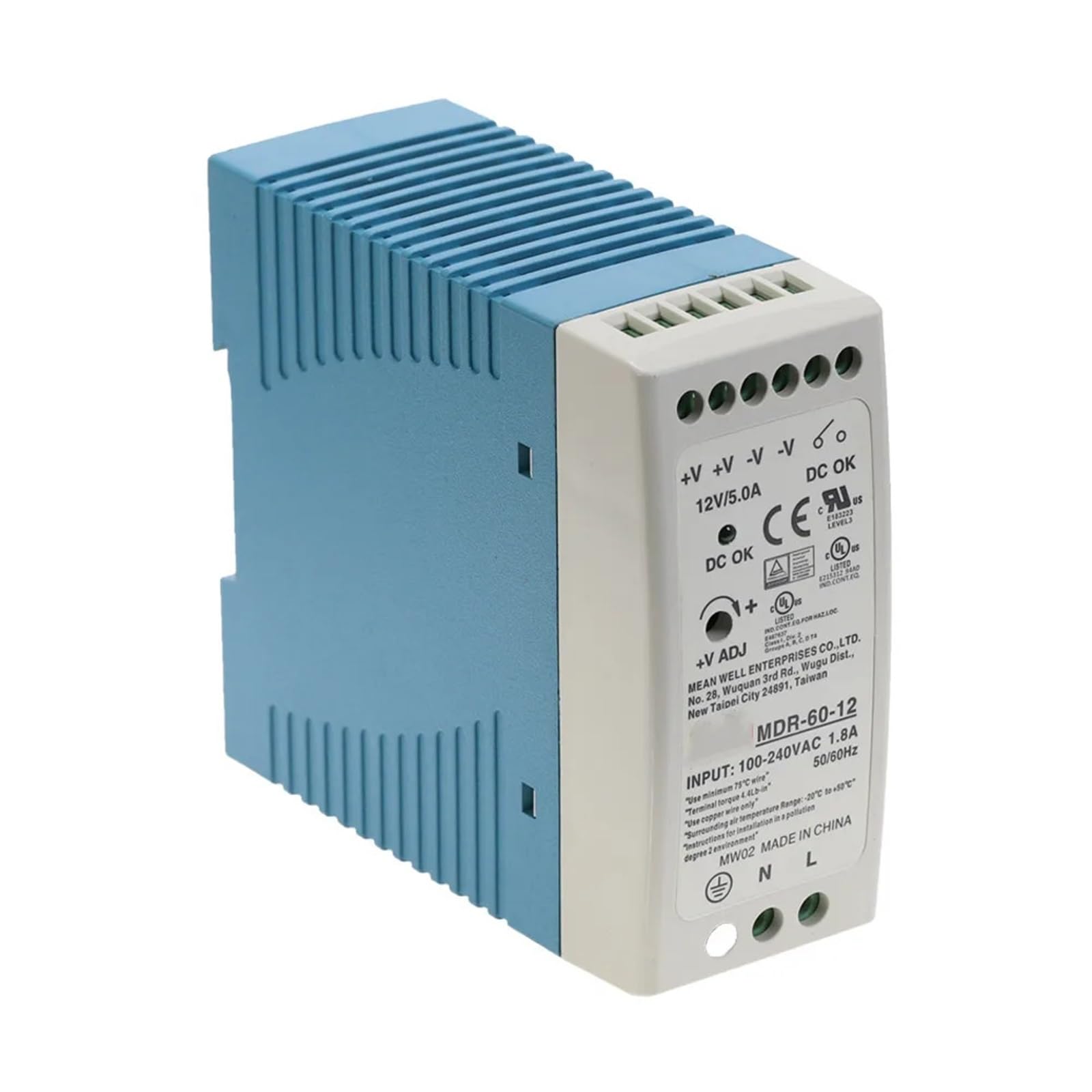 Alimentation de Commutation sur Rail Din MDR-60 Haute Précision 48V 60W