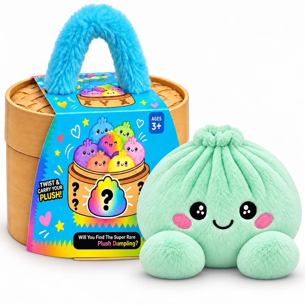 Kouipoie Dumpling Plush Blind Box,Squishy Plush Toy with Steamer Gift Box，J