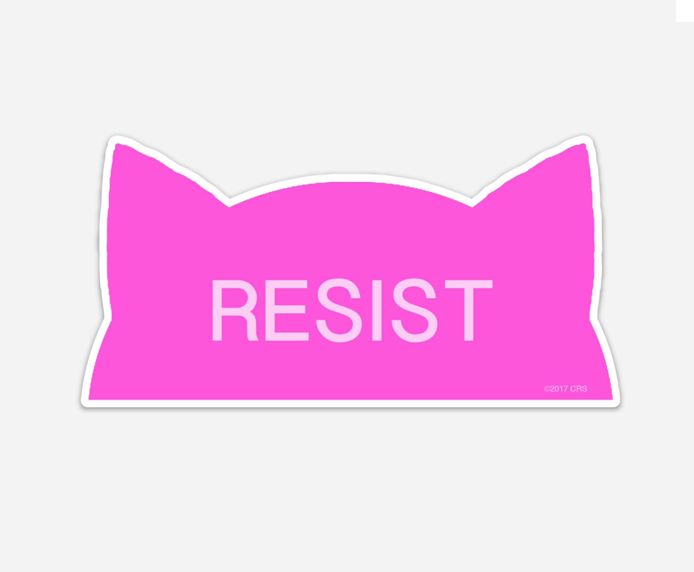 Kitty HatLarge 6" Resist Bumper, Window, Laptop Sticker by Pip & Co