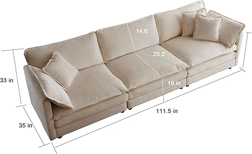 Miniatura 8 de 2-Piece Upholstered Sectional Sofa Set, Modern Modular L-Shaped Couch with Deep Seat, Convertible Sleeper Sofa Bed for Living Room, Bedroom,