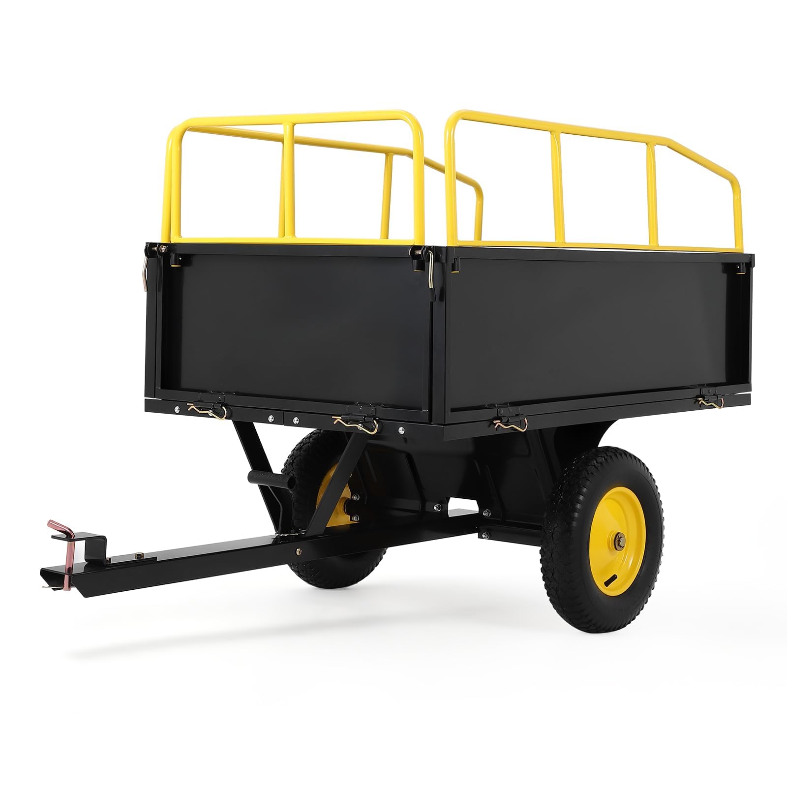Heavy duty ATV trailer with fenced sides installed