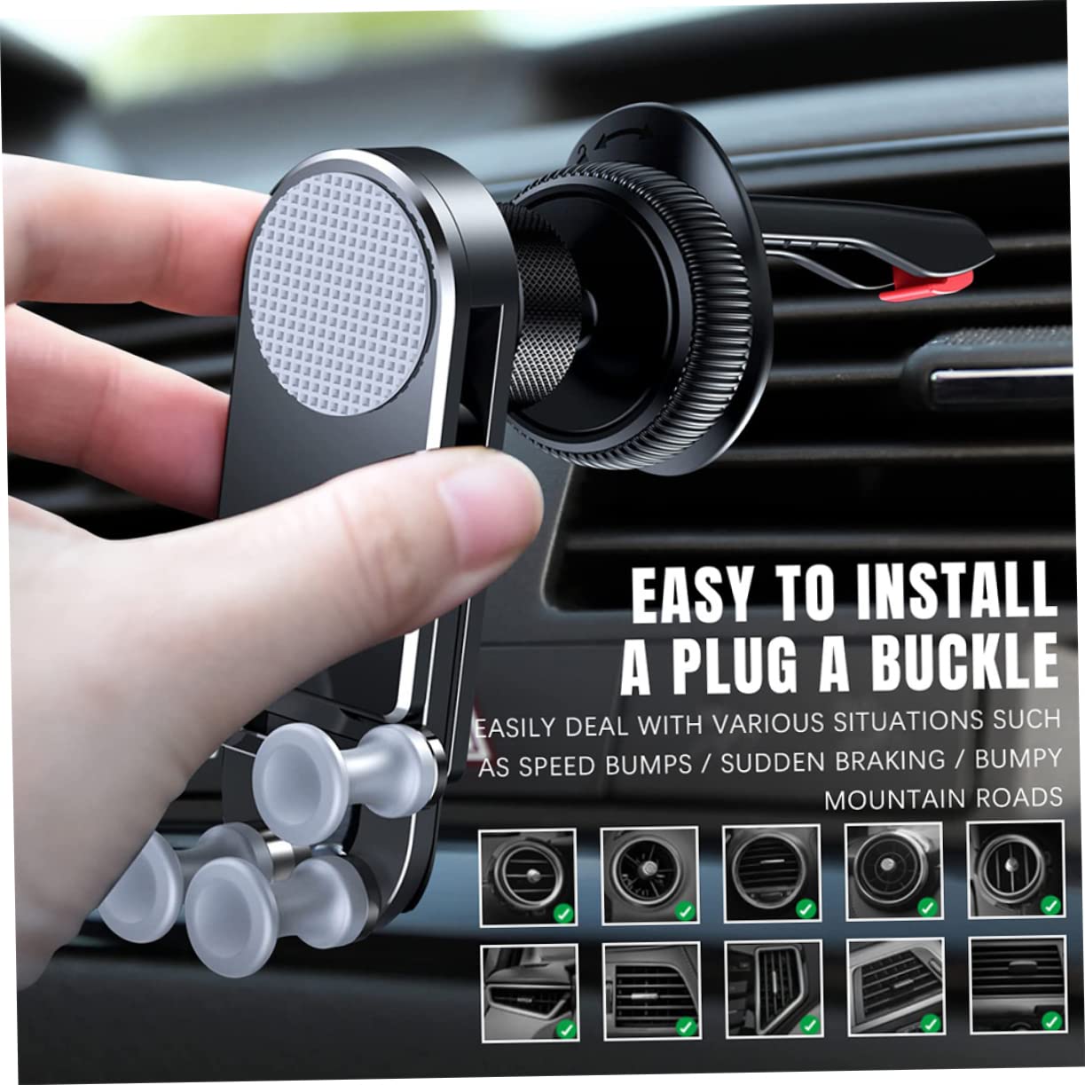 Housoutil Supporto Per Telefono Estensibile Facile Da Installare 3 Pezzi Per Parabrezza Auto Rotazione A 360°