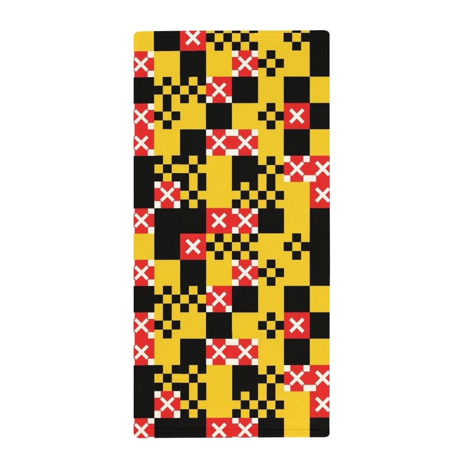Anceky Quick-Dry Luxury Bath Towels, Maryland State Flag Ultra Soft Hand Towels for Gym, Pool, Spa & Hotel Bathroom Essentials