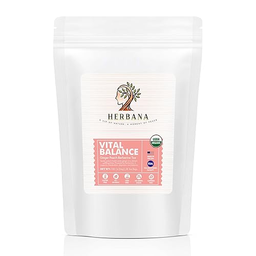 Miniatura 6 de Herbana Té de berberina, orgánico, sin cafeína, mezcla de agracejo para una experiencia de té refrescante y agradable, 28 bolsas de té (jengibre