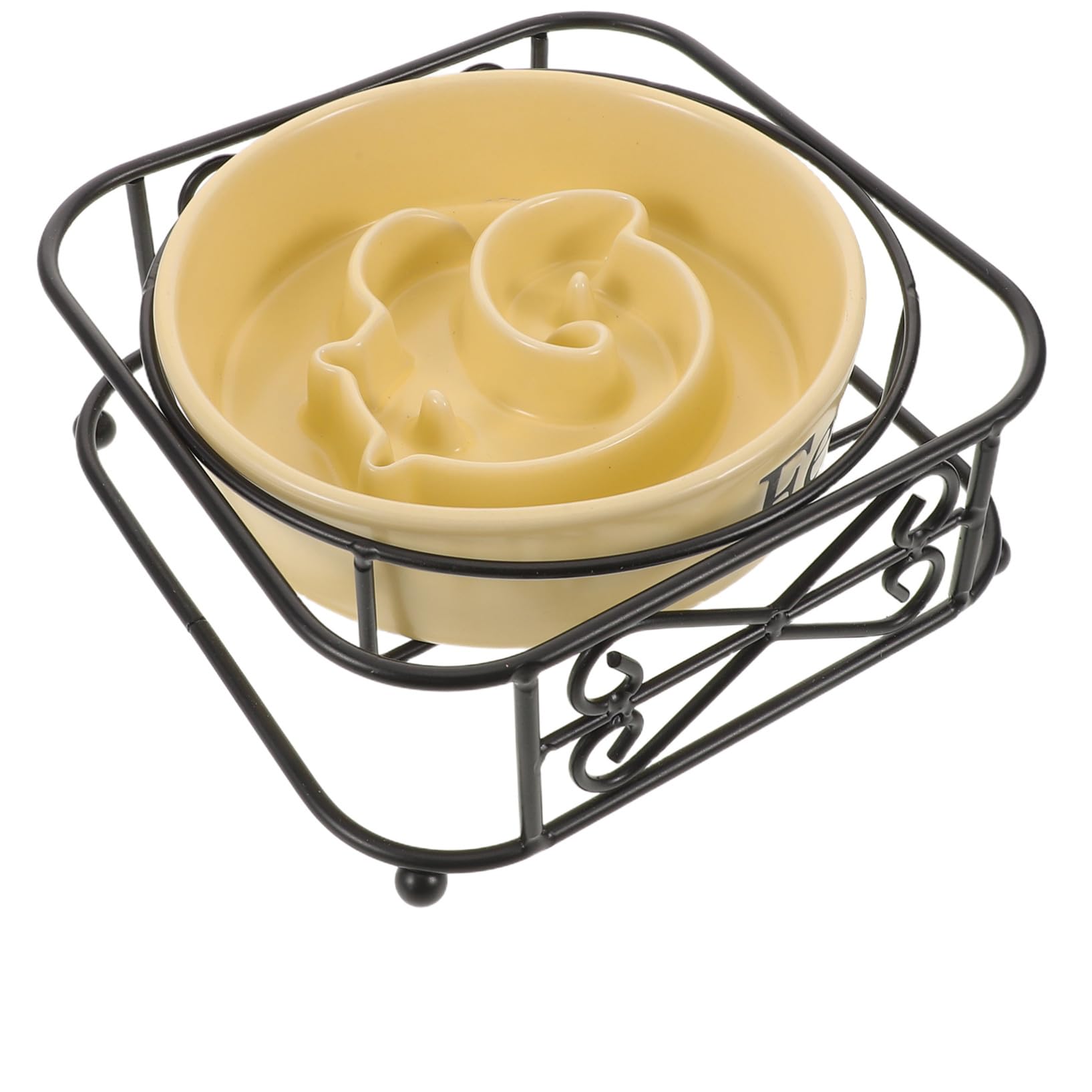 Keramik Haustier Slow Feed Bowl für Hunde und Katzen, Anti Bloat | Modernes, Elegantes Design, Eisen Ständer Inklusive, für Tägliche Fütterung in Haushalten mit Mehreren Tieren