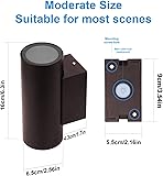 Klighten 2 pcs Outdoor Wall Light IP65 Up Down Outdoor Indoor Wall Lighting Modern Aluminum Wall Lamp for Garden Entrance Corridor Courtyard, Socket GU10, Bulb not Included, Bronze - 4