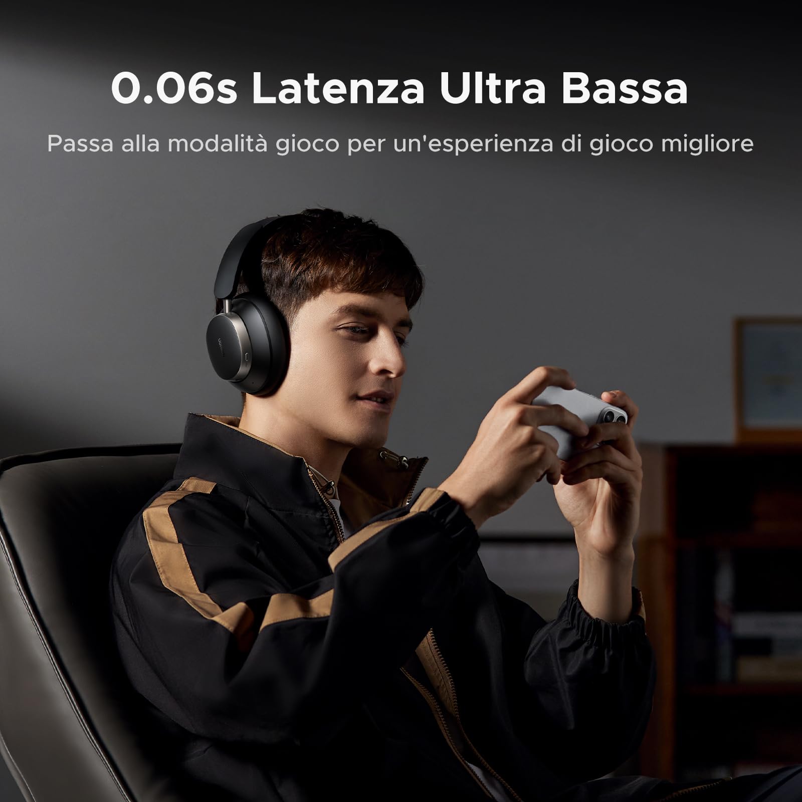 UGREEN Studio Pro Cuffie Bluetooth Over-ear ANC Adattiva 48dB Hi res | Cuffie Bluetooth Cancellazione Attiva del Rumore Ibrida Adattiva 48dB Bluetooth 6.0 120 Ore Audio Spaziale Equalizzatore Nero