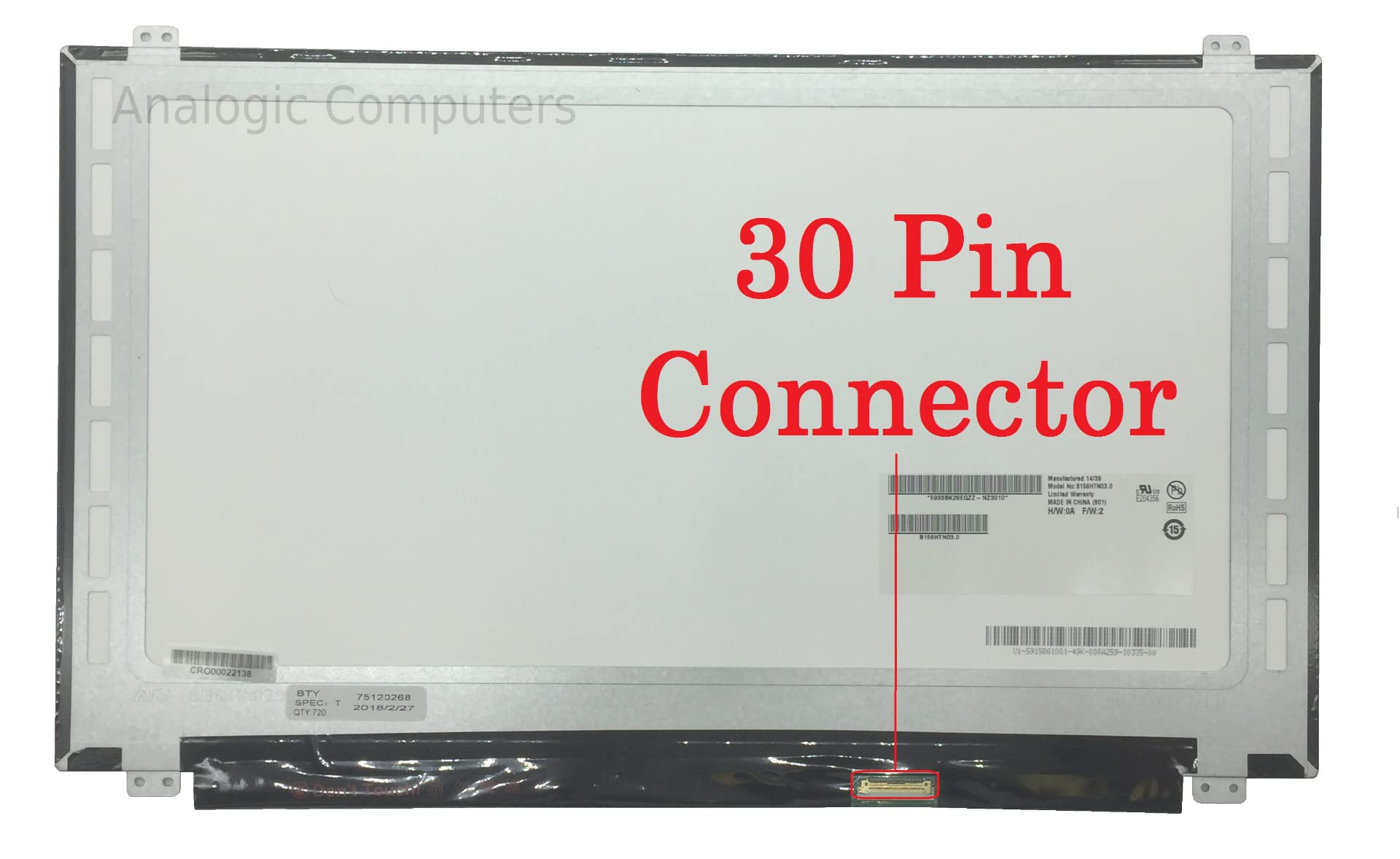 Pantalla Para Portátil 15.6″ Slim 30 Pin N156HGE-EAB