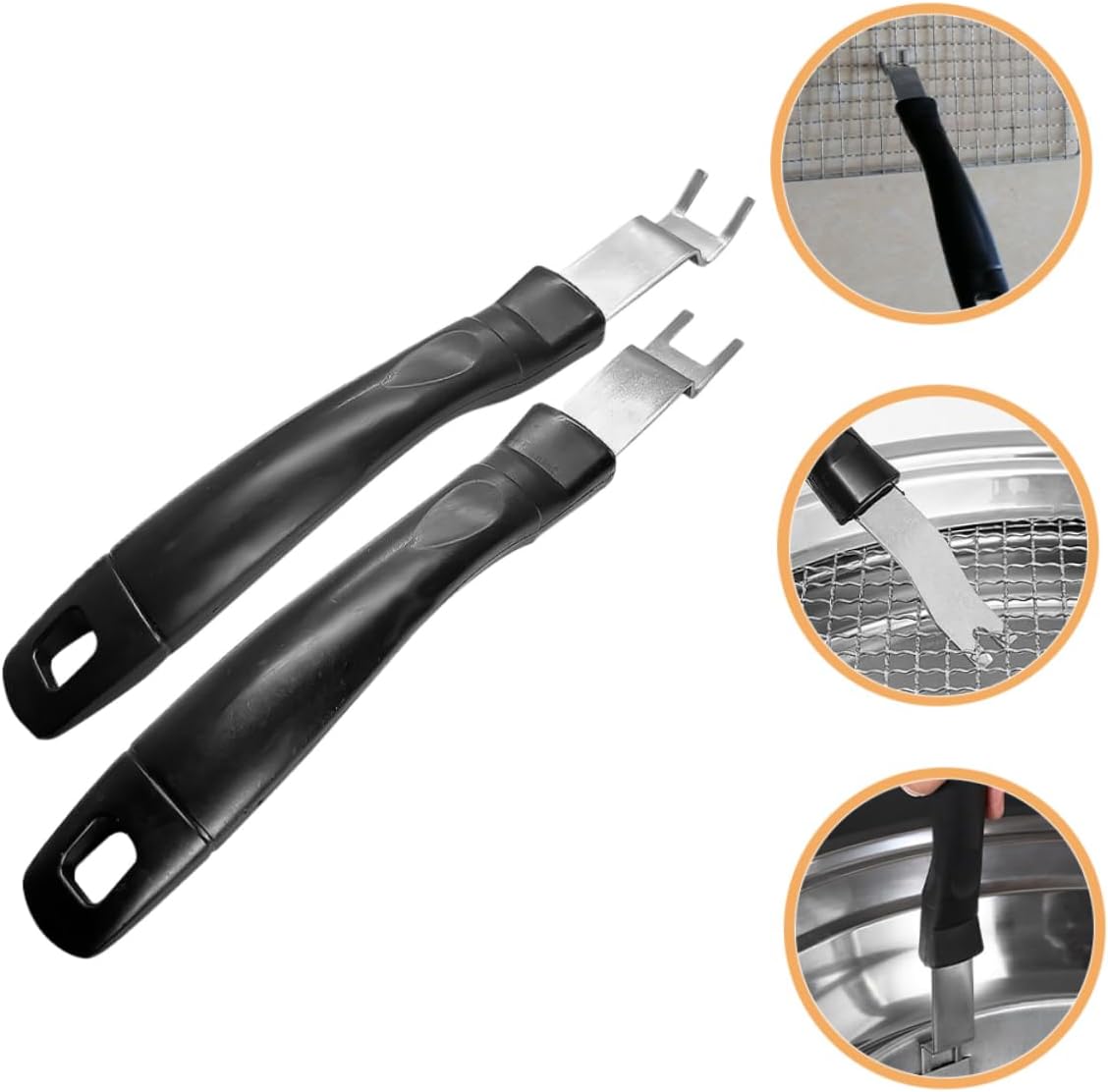 Levemolo 6pcs Stainless Steel Grate Lifter Grill Gripper for Camping Baking
