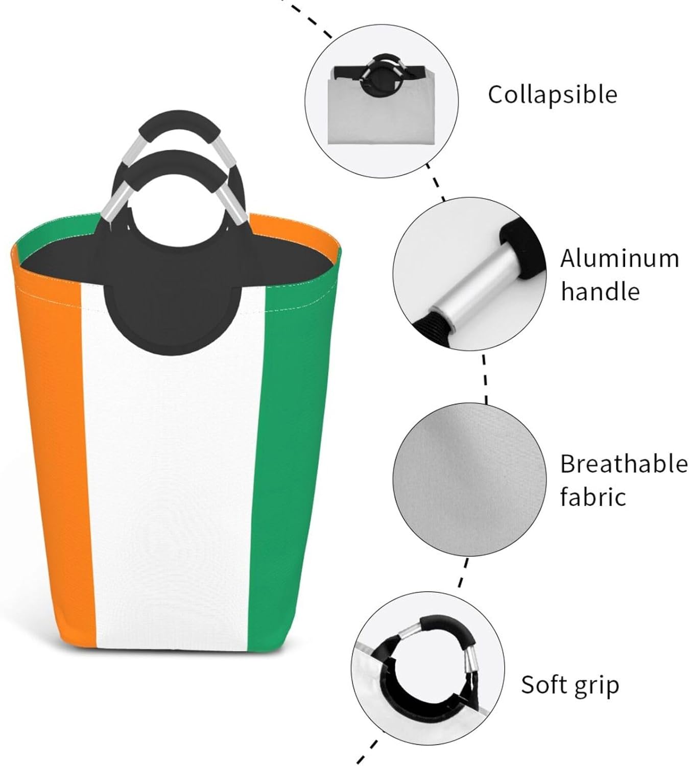 Flag of Cote d'Ivoire Foldable storage bag, 50L capacity, suitable for laundry room, dormitory bedroom, dirty clothes storage basket.