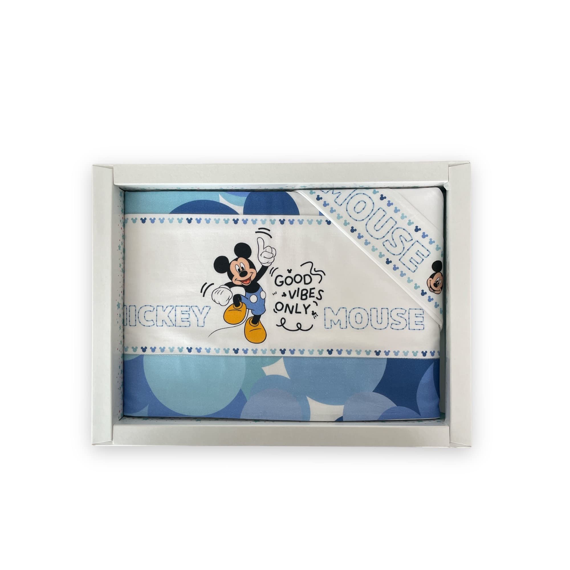 Disney Ellepi Baby - Set Lenzuola 3pz Per culla/Lettino con Sbarre in Puro Cotone 100% (Mickey 6)