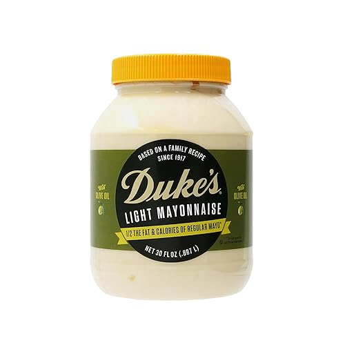 Duke's Tarro de mayonesa ligera con mezcla de aceite de oliva, sabor suave y cremoso, 30 onzas (paquete de 1)