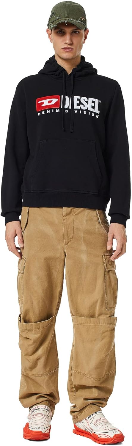 [Diesel] (ディーゼル) メンズ パーカー ロゴ レギュラーフィット A037570BAWT