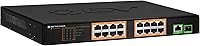 Vista 1 de BV -Tech Switch PoE+ de largo alcance de 18 puertos (16 puertos PoE+ 2 Gigabit Ethernet uplink) - Montaje en rack de 19" - 120W - 802.3af/at