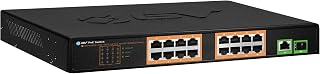 BV-Tech 18 Ports Long Range PoE+ Switch (16 PoE+ Ports | 1 Gigabit Ethernet uplink with 1 SFP Uplink) - 19" Rackmount - 120W - 802.3af/at -Desktop Design for Easy Set Up (16 Gigabit PoE+ Ports | 120W)
