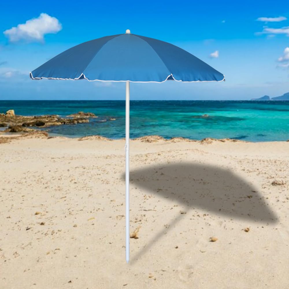 VIRSUS Ombrellone da Spiaggia 950, Diametro 180 cm, Tessuto Poliestere 440 gr, Asta in metallo da 32 mm, 8 Stecche, Snodo Regolabile, Ombrello da Mare con Sacca Tracolla
