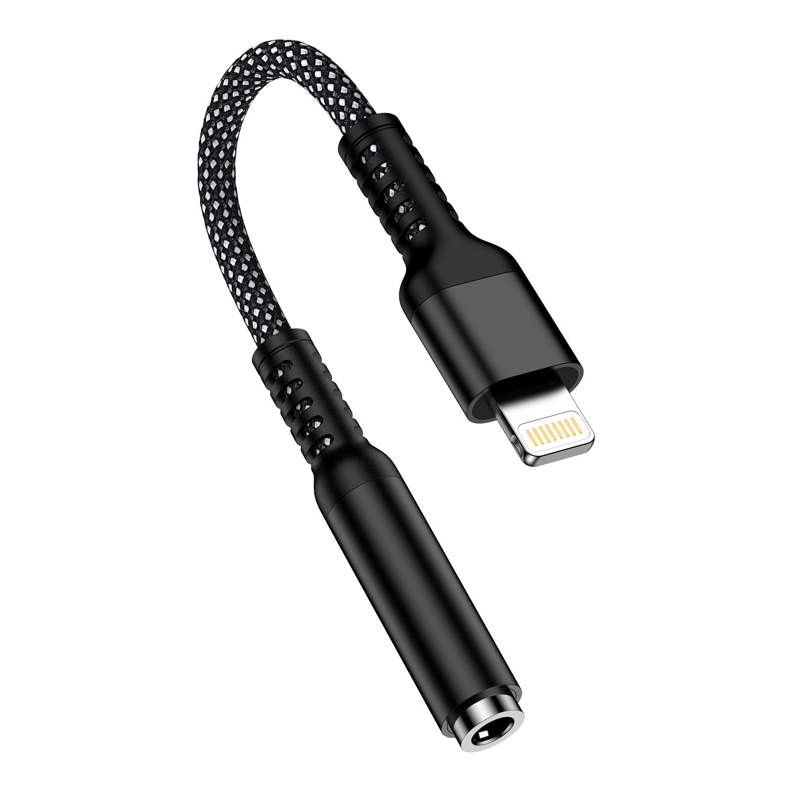 iPhone 変換アダプタ [グレードアップ版] イヤホンジャック Lightning - 3.5mm イヤホン 変換ケーブル MFi認証 ライトニング 3.5mm 変換 音量調節 通話/音楽対応iPhone14/13/12/11/iPadなど対応 ブラック