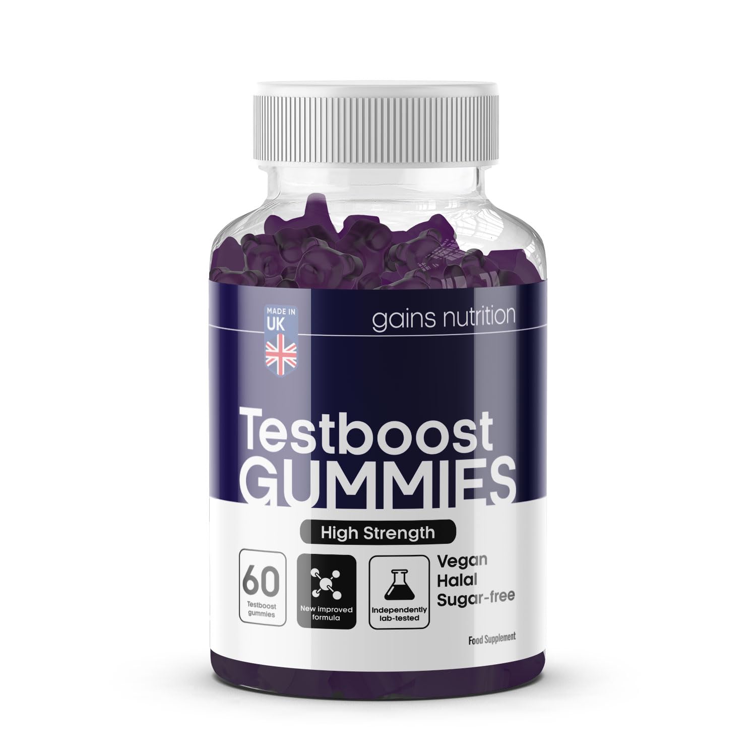 GN Compatible with Testboost Gummies for Men - Natural Testosterone Supplement - Zinc and Magnesium Booster with Maca & Fenugreek - Natural Grape Flavoured, Suitable for Vegans