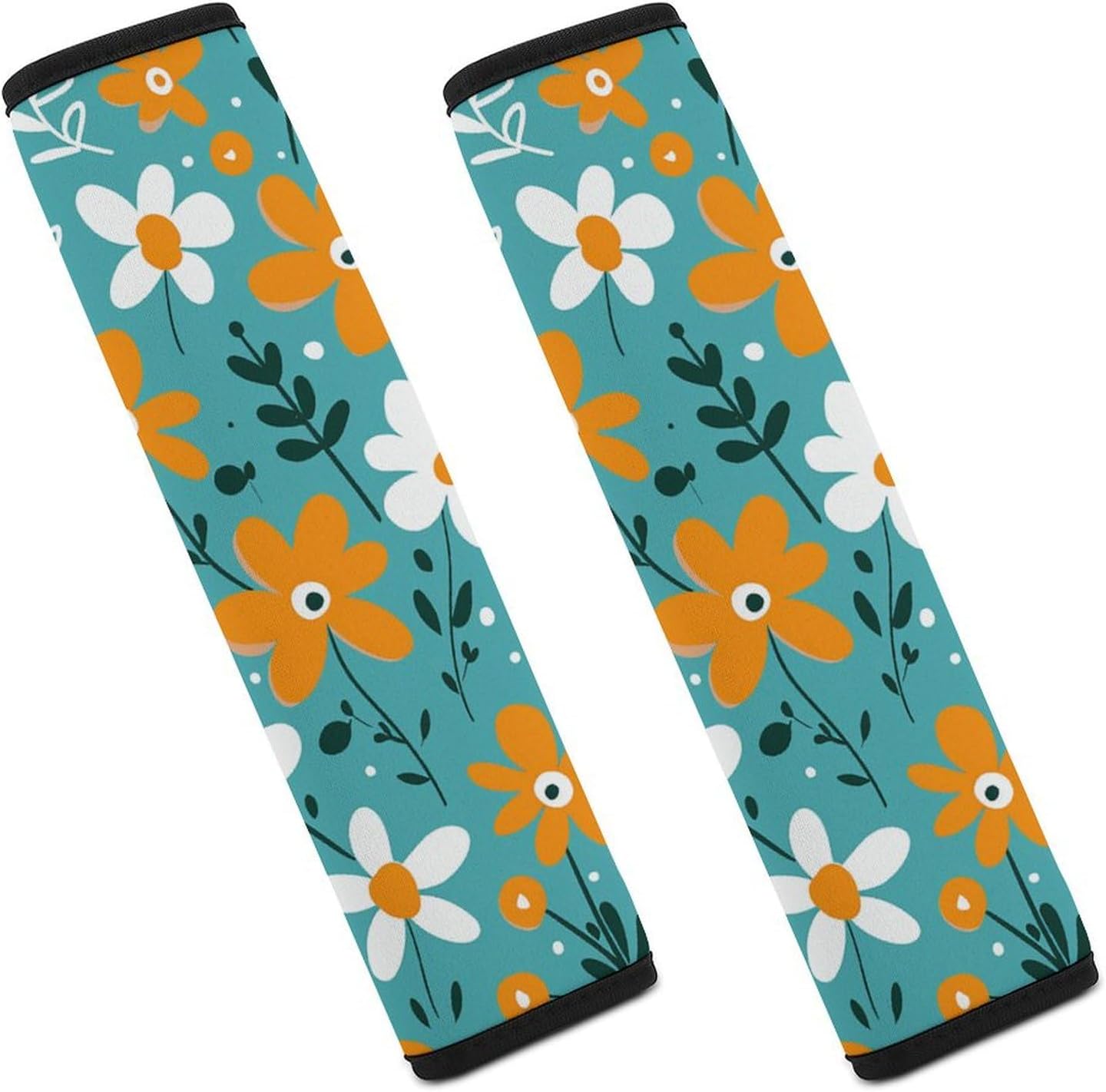 2 PCS Super Soft Car Seat Belt Pad, Cute Hand Drawn Doodles Printed Waterproof Sweat-Absorbing Seat Belt Covers Backpack Shoulder Pad for All Car Seats Baby Strollers