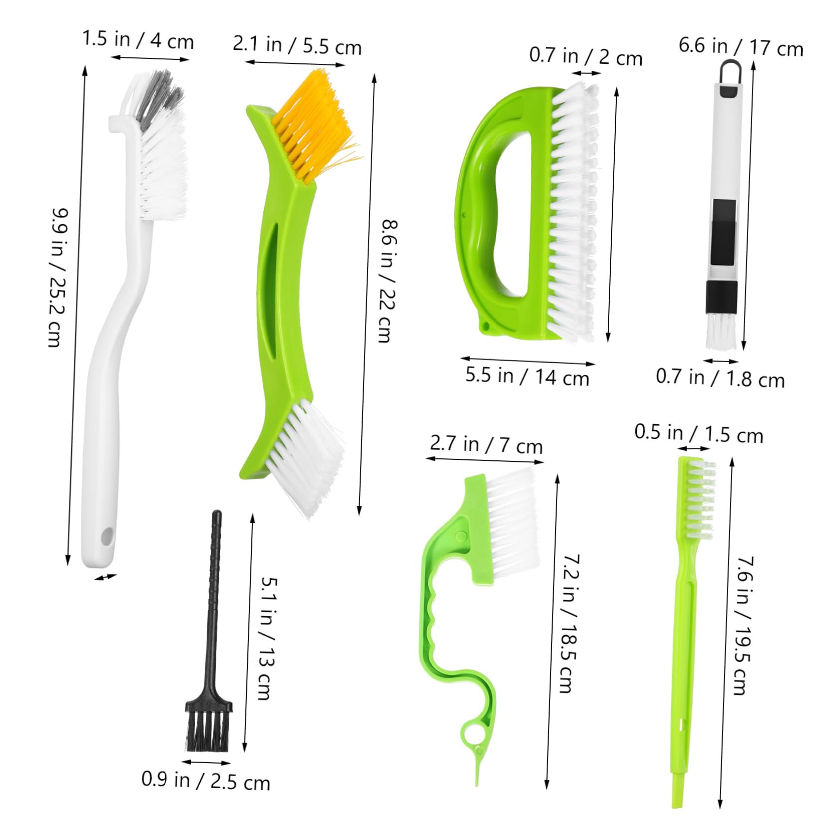 Cepillo Ranuras Ventanas y Cepillo para Fregar Grietas, de PP Mango Ergonómico, Duradero y Portátil para Limpieza del Hogar