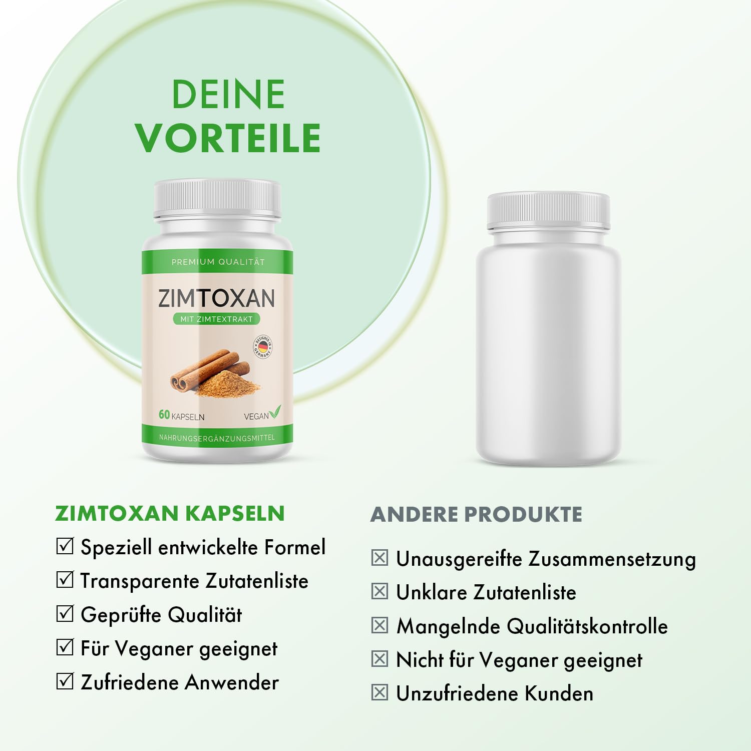 Zimtoxan Kapseln | mit hochwertigen Inhaltsstoffen | für Männer & Frauen | 6x 60 Kapseln Inhalt