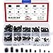 Hilitchi 260pcs M3/4/5/6/8 Allen Head Socket Hex Grub Screw Set Assortment Kit with Plastic Box 12.9 Class Black Alloy Steel