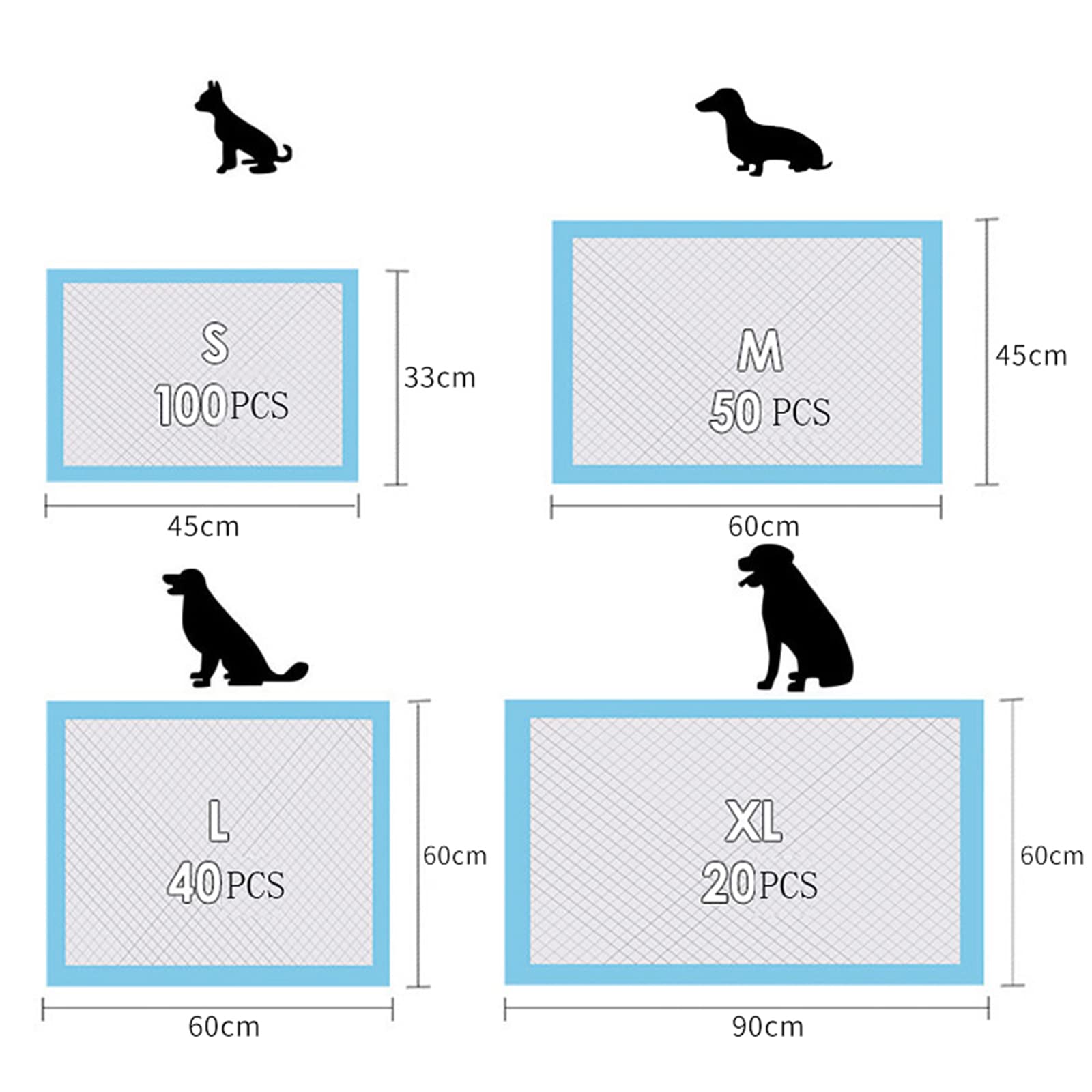 Empapadores Perros Alfombrillas Higiénica Desechables para Mascotas, Almohadillas De Entrenamiento para Mascotas,Súper Absorbentes,Resistente A Prueba De Fugas