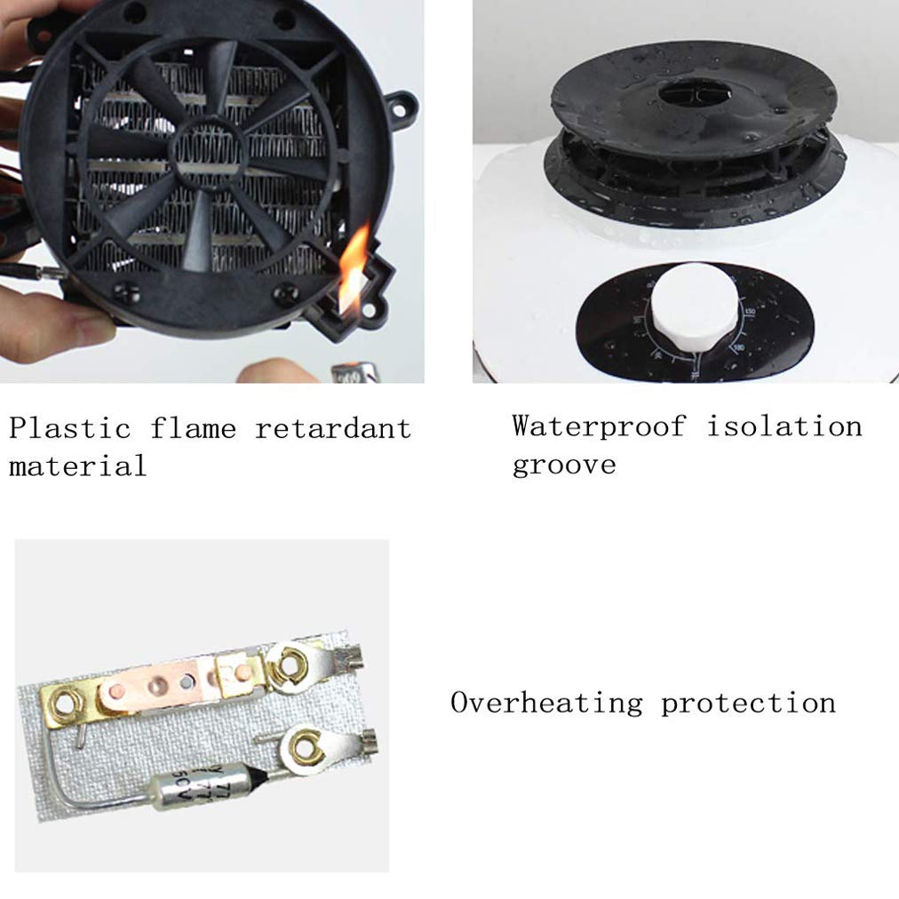 Asciugabiancheria Riscaldatore Elettrico per Guardaroba Stendibiancheria 1000W 2 Livelli Acciaio Inossidabile Timer da 180 Minuti Copertura Impermeabile, Uscita Aria di raffreddame