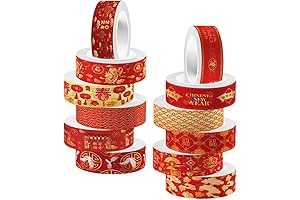 12 Rolls of Chinese New Year Red Washi Tapes