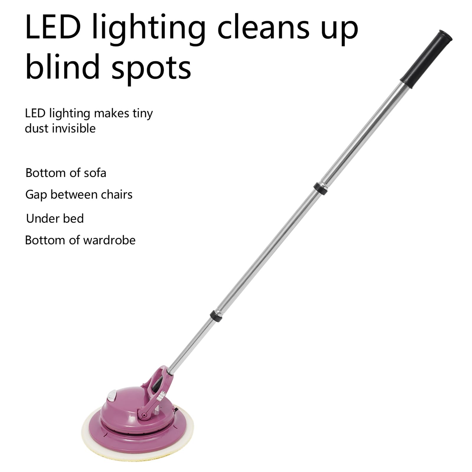 Mocio elettrico senza fili, pulitore per pavimenti con illuminazione a LED, per lucidare, asciugare e bagnato