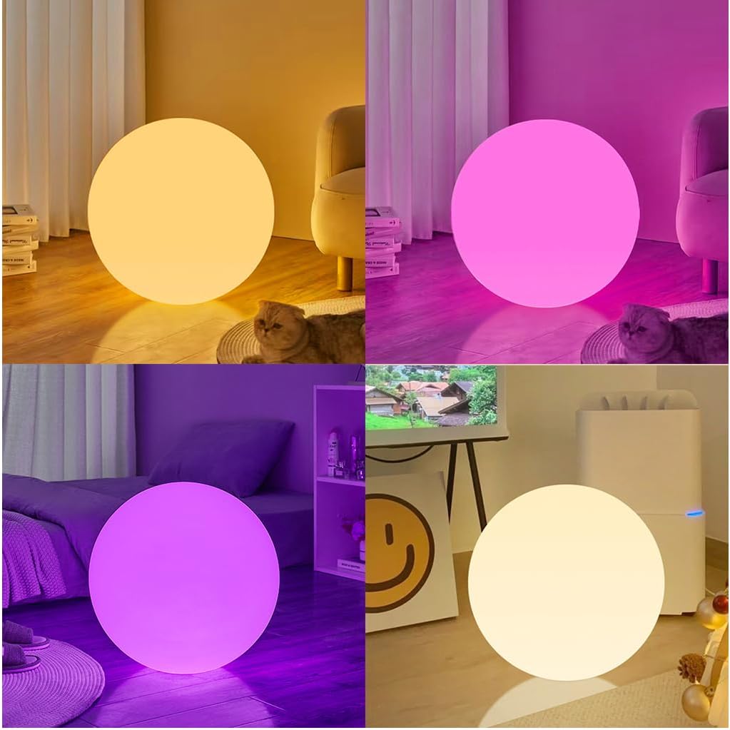 Fun RGBW LED Ball Light with Remote, 16 inch Rechargeable Globe Floor Lamp image 3