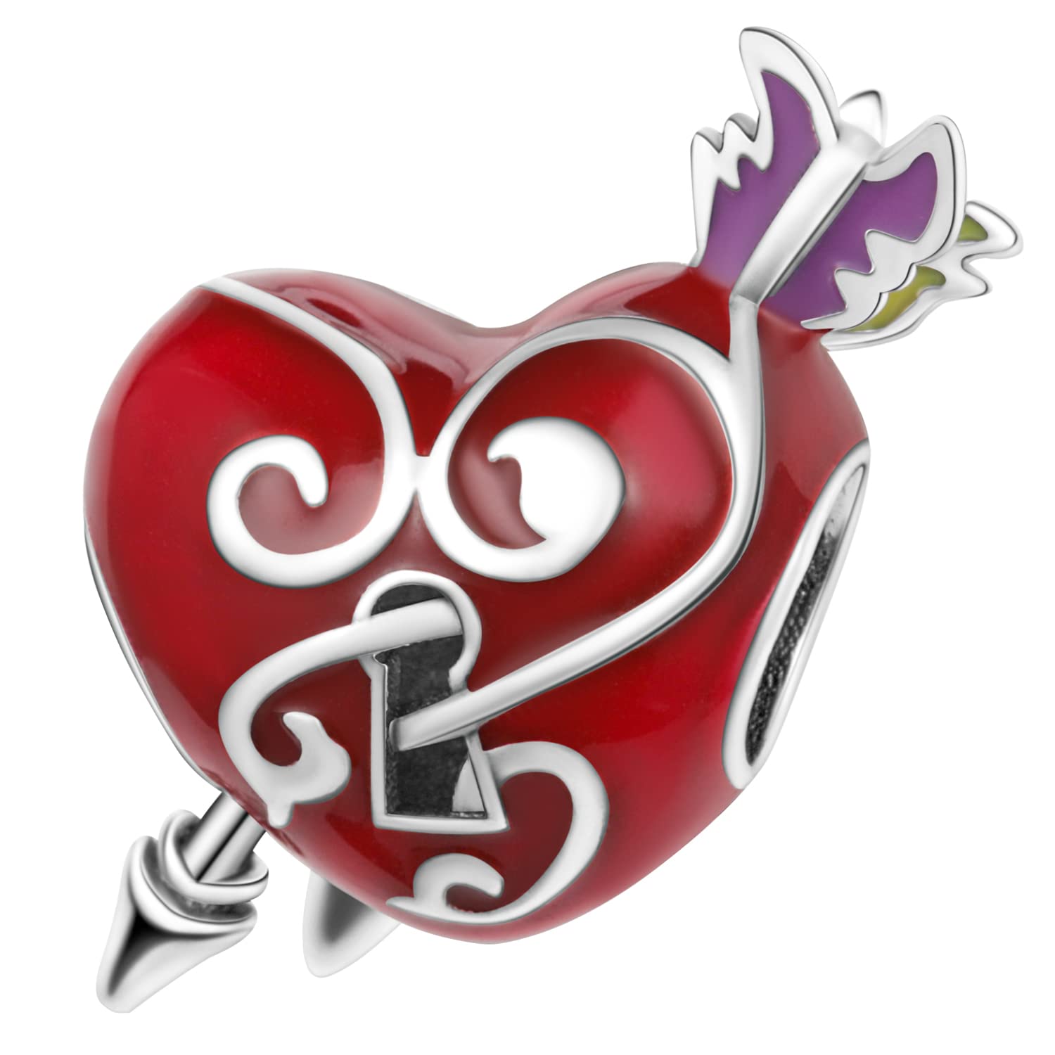 CGCSYZ 925 Sterling Silver Charms for Bracelets and Necklaces Airplane Passport Dangle Pendants Beads Butterfly Dragonfly Charms Jewelry Gift for Women Girls (Cupid’s Love Affair)