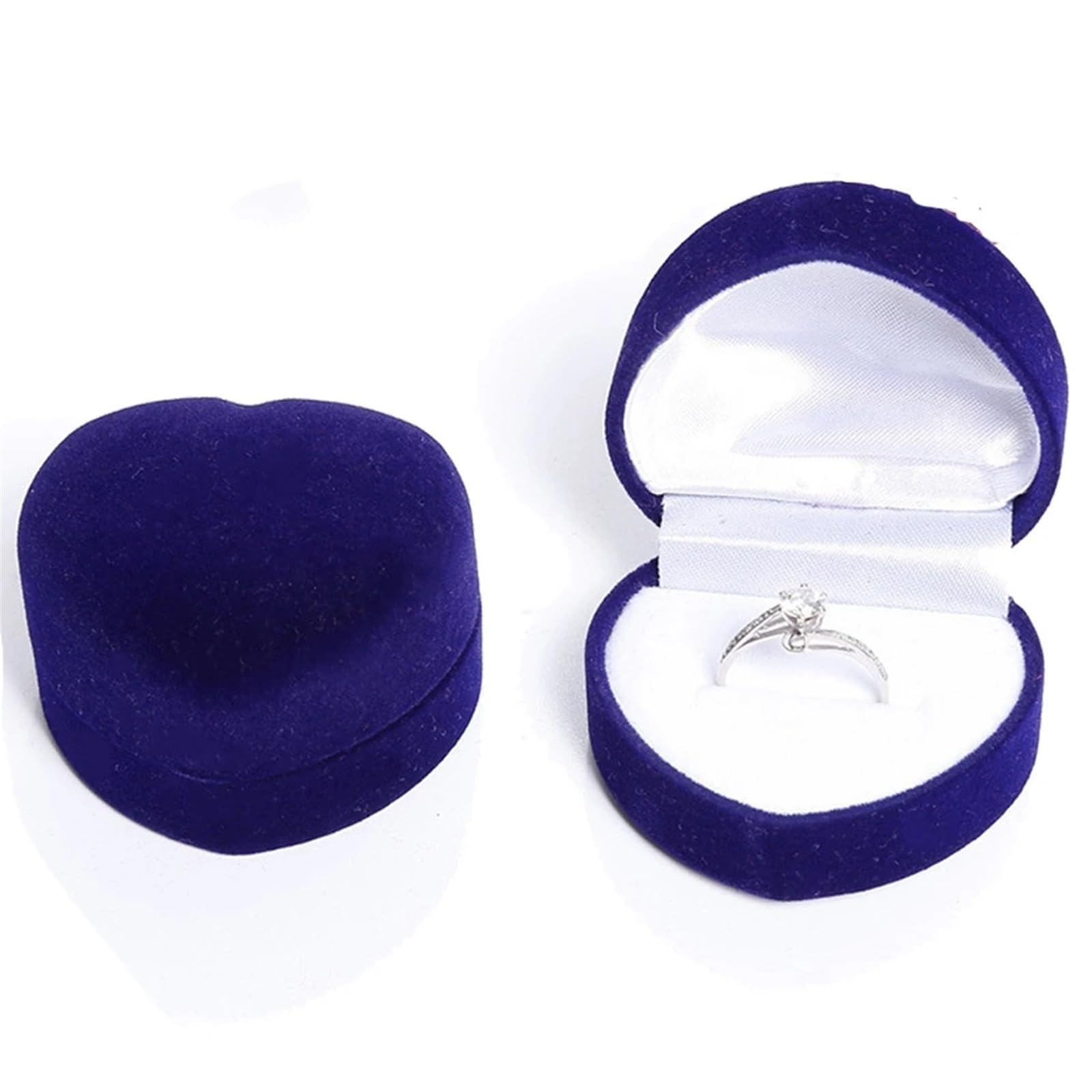 JFNKLFG Velvet Ring Earring Box Case For Wedding Engagement Small Jewelry Packaging Holder Storage Display Organizer Businesses Sale for Proposal, Wedding(SKU-04,4.5x4.3x3.5cm)