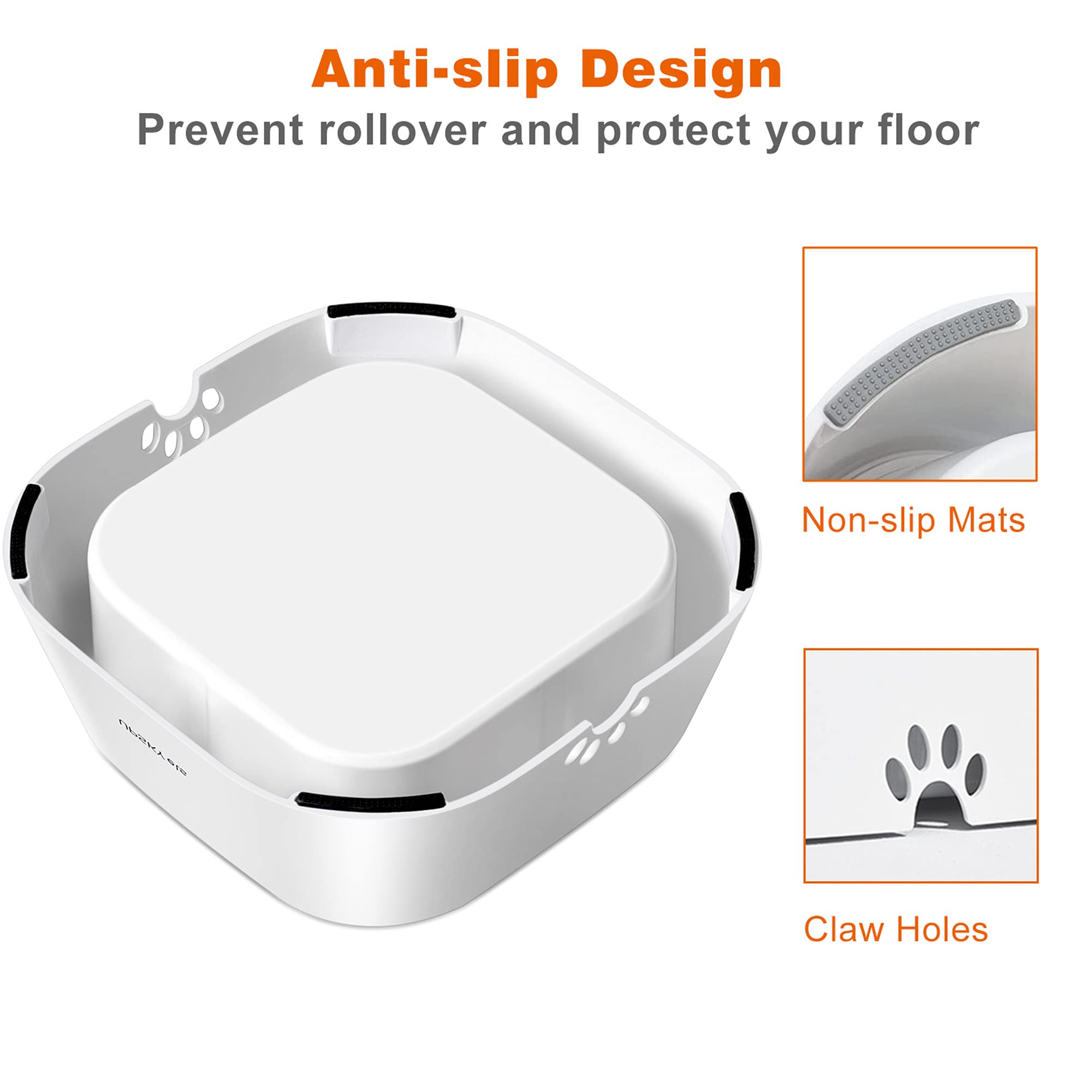Dog Bowl Dog Water Bowl Pet Water Bowl Slow Water Feeder Dog Bowl No-Slip Pet Water Dispenser 35oz Feeder Bowl 3