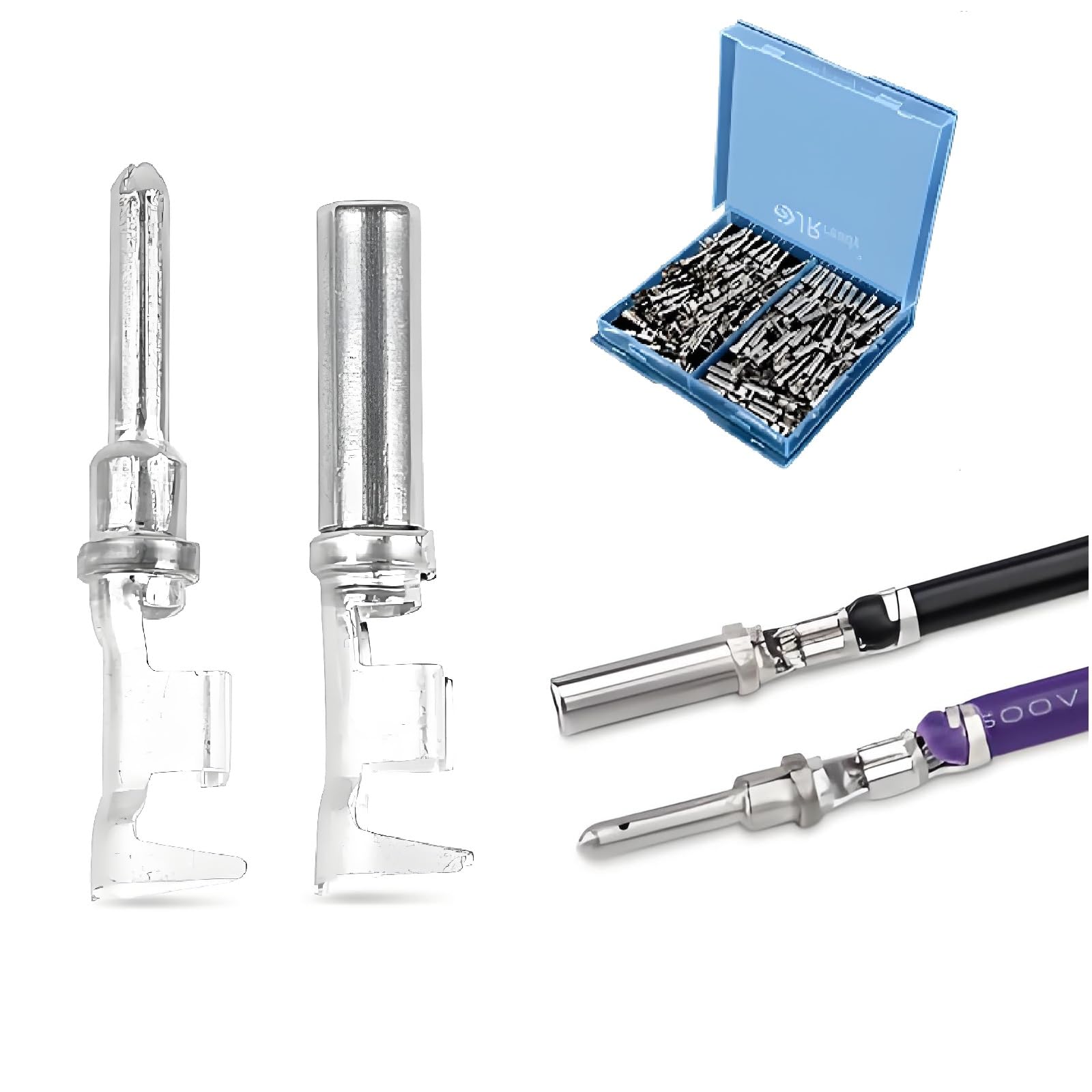 JRready ST6254 DTP Connector Terminal Kit Contact Size 12, Male Pins 1060-12-0122/Female Sockets 1062-12-0122 Open Barrel Style Contacts Wire Gauge 12-14 AWG, 50 Pairs (12#)