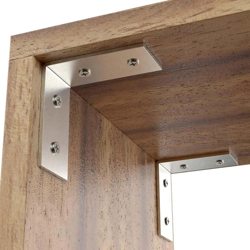 HYDERON L Angle Bracket for Furniture Reinforcement – Heavy Duty Zinc-Plated Right Angle Bracket for Chairs, Tables, and Shelves | L-Shaped Corner Brace for Joint Support (40mm x 20mm, 4 Piece) 3