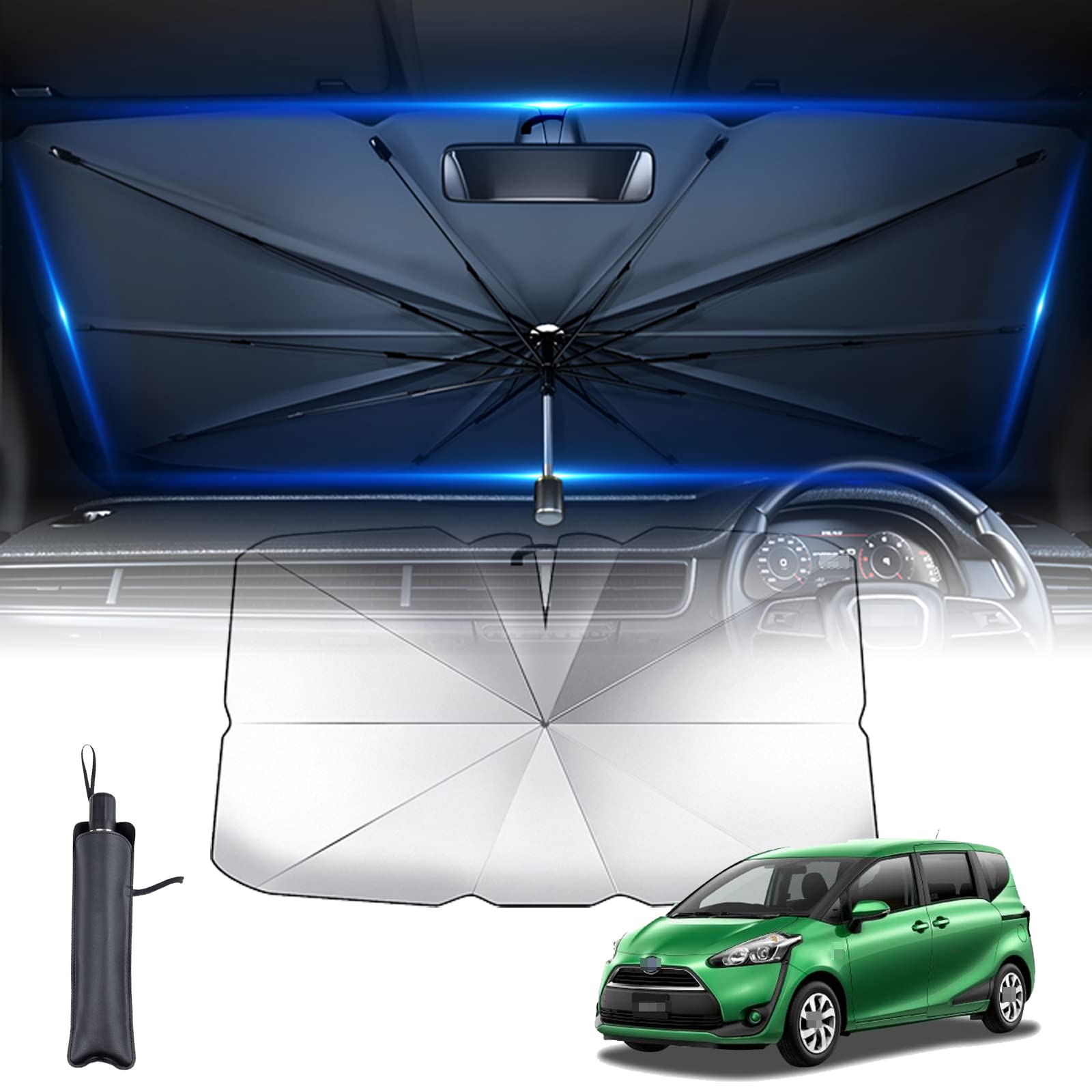 Amazon.co.jp: 汎用機種 車用サンシェード 傘型 に適しトヨタ シエンタ
