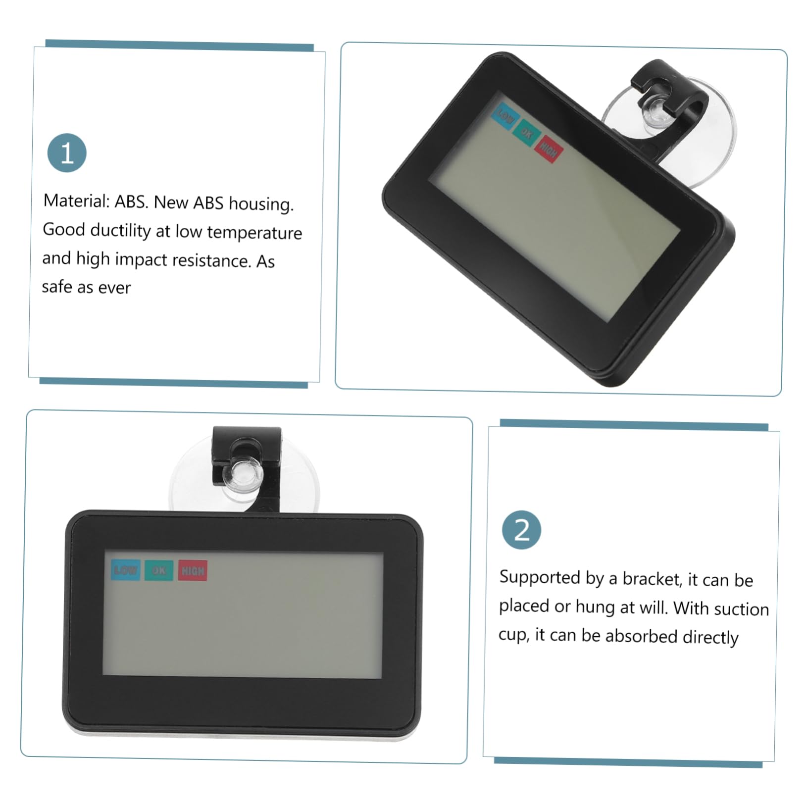 Alipis 3piezas Digital De Frigorífico y Higrómetro Portátil Para Interior Medidor De y Pantalla Led y Imán Para y