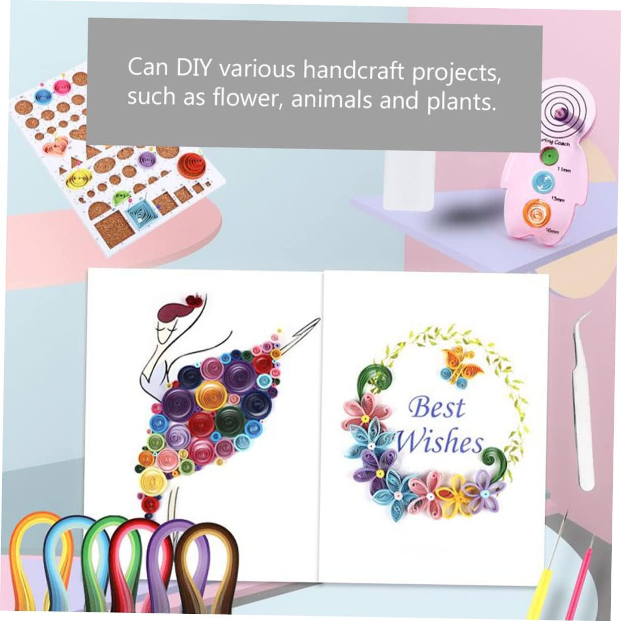 OSALADI Gradient Color Paper Quilling Kit for DIY Craft Projects 13-Piece Set Assorted Strips for Art Lovers and Creative Boys and Girls