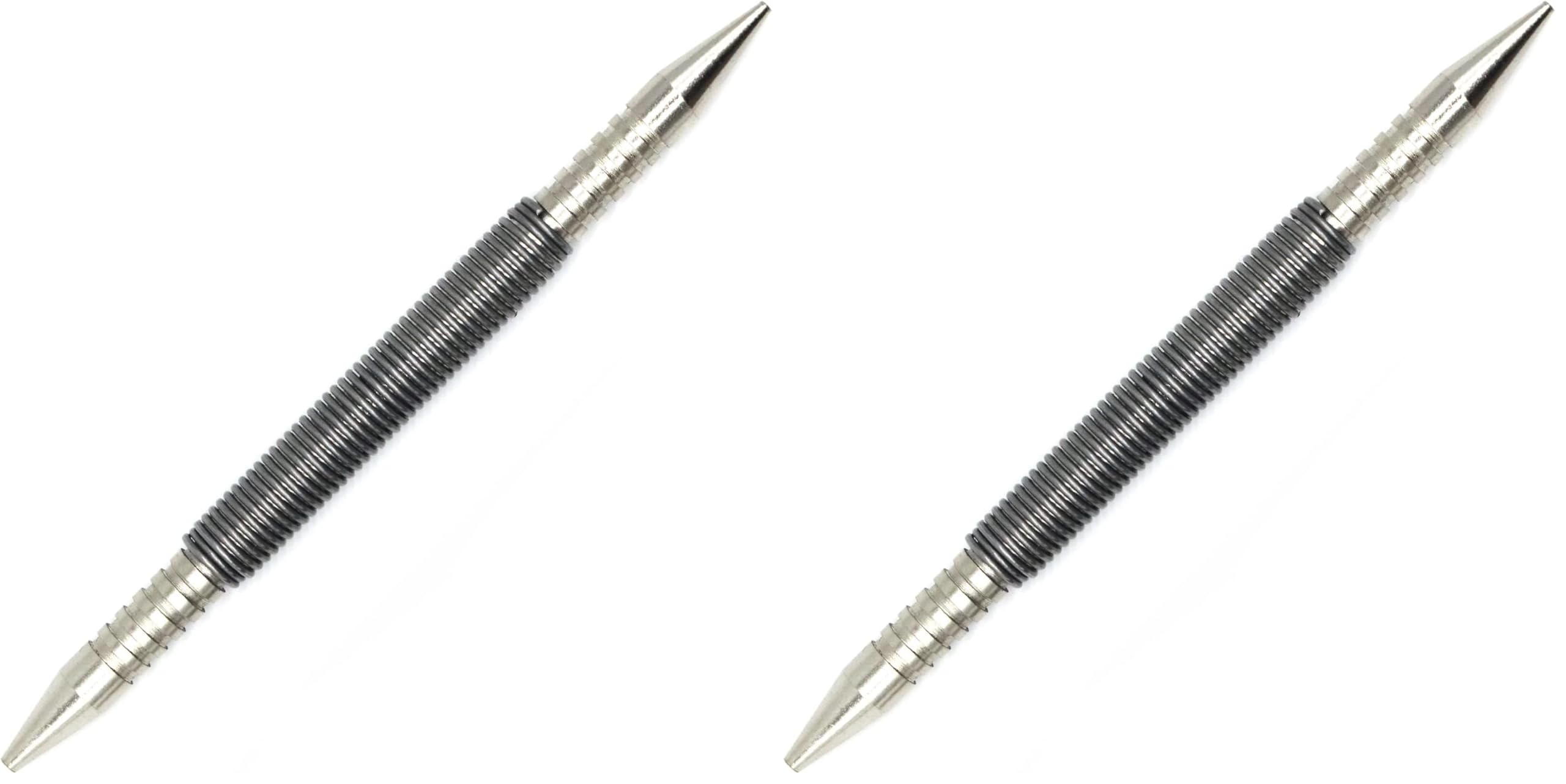 WHLLING Dual Head Nail Setter, Hammerless 1/32″&amp; 1/16″ Spring Nail Set, 3500 PSI Striking Force Counter Punch (Pack of 2)