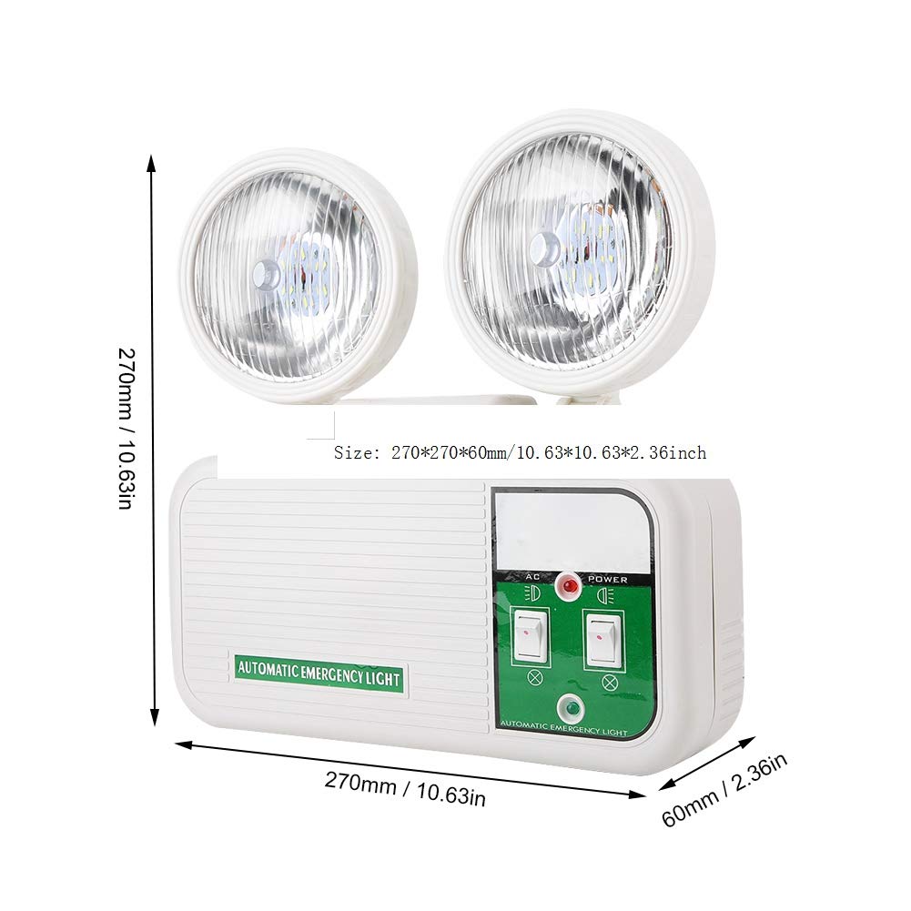 lumière de secours sortie signe lumière 2W double tête de lampe sortie 8 LED 110 220V prise ue feu éclairage de secours
