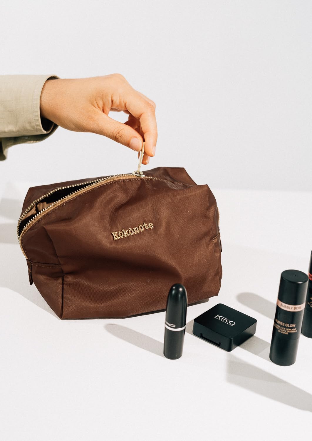 Kokonote Makeup Bag - Almond Mocha, Brown - Image 2
