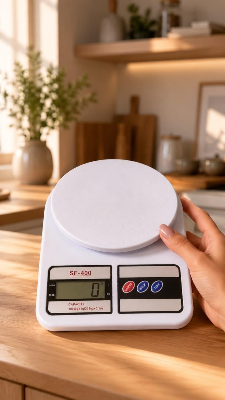SF-400 Digital Kitchen Scale, 10000g Capacity, White | 1g Precision, LCD Display, Tare Function, Multiple Units, Compact Design-image-11
