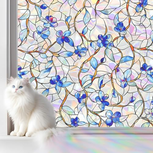 SOMWISE Rainbow Window Privacy Film,Heat Control,UV Blocking,Anti-Glare,Day & Night Privacy...
